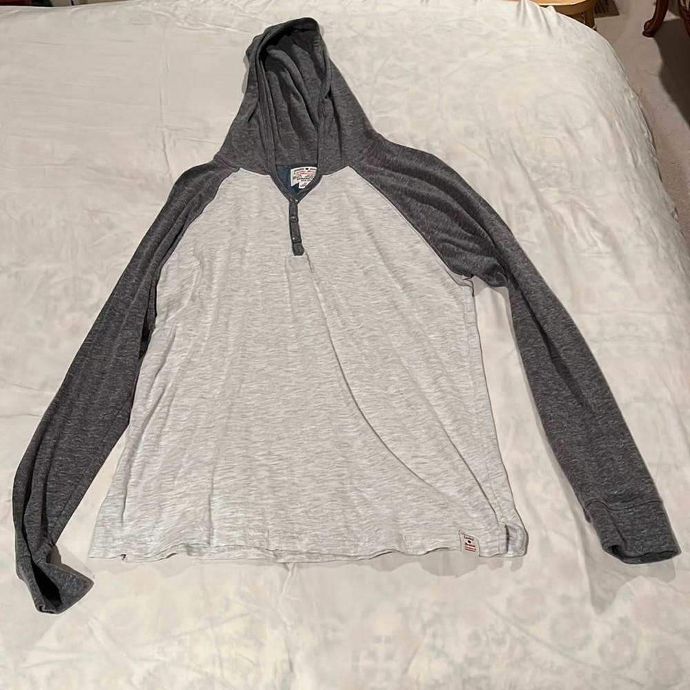 Lucky brand lightweight long sleeve hoodie shirt